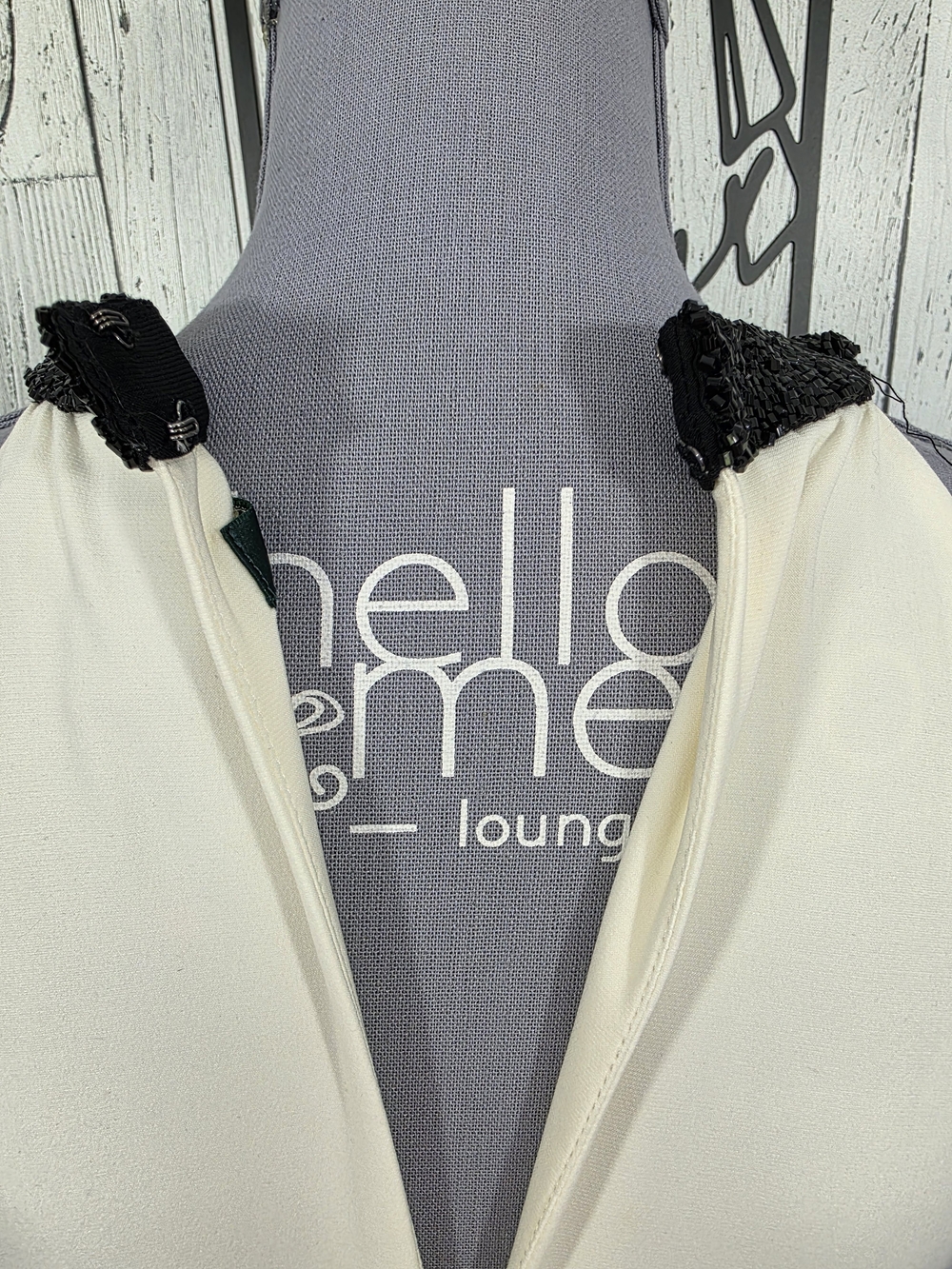 Lauren Ralph Lauren Black & Ivory Beaded Halter Maxi Dress Size 10, Formal Wear - Picture 7 of 16